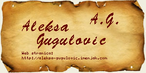 Aleksa Gugulović vizit kartica